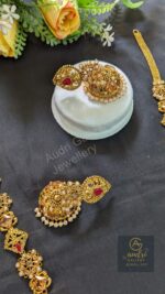 Long Sita Har with Real Pearl Drop and Earrings Jewellery Set