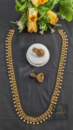 Long Stone Sita with Pearl Drops and Earrings