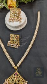 Katai Pearl Necklace Drops and Earrings Jewellery Set
