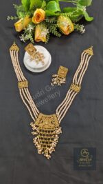 4 Strand Pearl Gold-Plated Sita Har with Earrings Jewellery Set