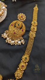 Gold-Plated Shitahar with Real Pearl Drop