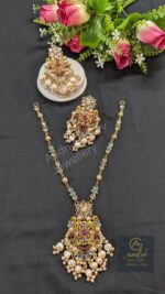 Stone Short Sita Har with Real Pearl Drop and Earrings Jewellery Set (Copy)