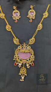 Rubi, Bids , Real Pearl Short Sita Drop and Earrings Jewellery Set