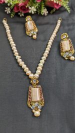 Real Pearl Sita with Earrings