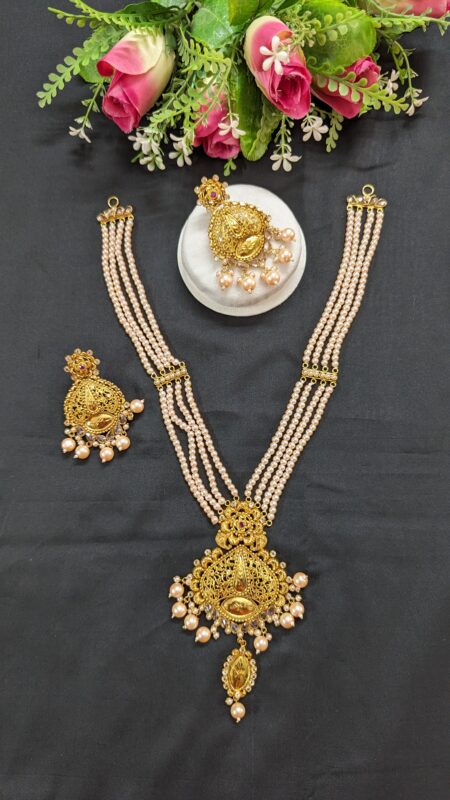 4 Strand Pearl Sita Drops with Earrings