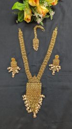 Gold-Plated Shitahar and Earrings