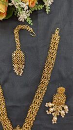 Gold-Plated Shitahar and Earrings