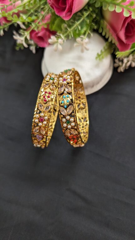 Katai Stone Studded Gold Plated Chur