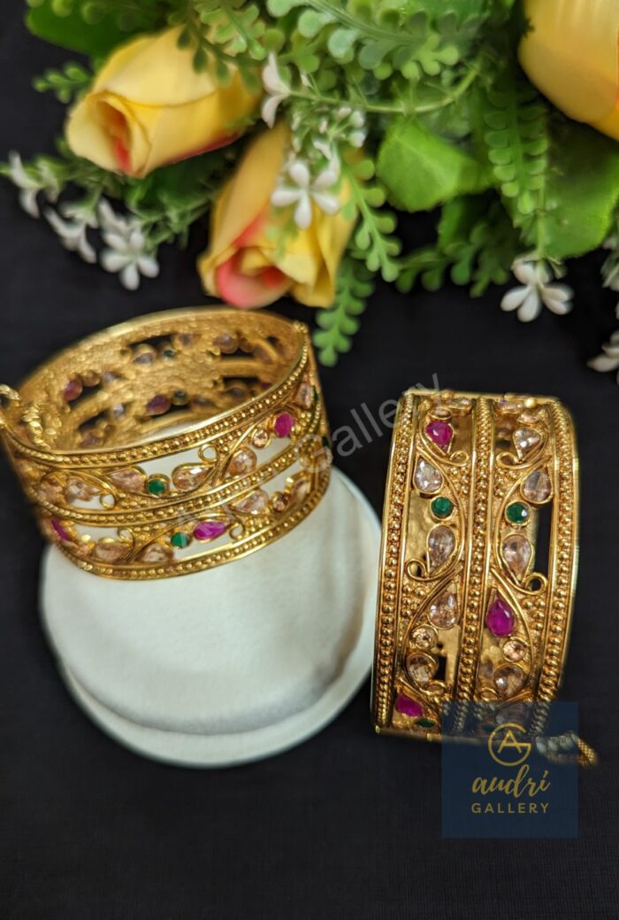 Multi Colour Stone Studded Gold Plated Chur