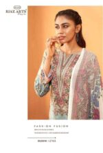 Powder Blue Riaz Artz Musafir Vol 3 Simple Pure Karachi Lawn Pakistani Dress Material