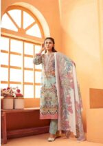 Powder Blue Riaz Artz Musafir Vol 3 Simple Pure Karachi Lawn Pakistani Dress Material