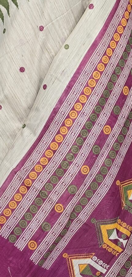 Dolabedi pallu weaved tussar silk temple border saree