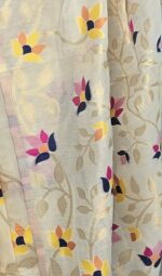 Floral Design Tantuj Soft Tussar Saree with Allover Weaving Work for Party Wear and Summer