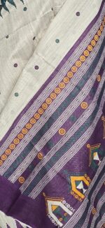 Dolabedi pallu weaved tussar silk temple border saree