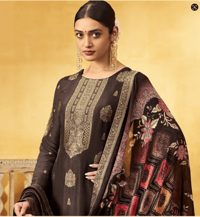 Chocolate Mandakini Vol 14 Shree Shalika Viscose Designer Salwar Kameez with Jacquard Pant Style Suits - Code 8