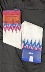 Blue and Ganga Jamuna Design Original Indian alf Silk Double Par Madurai Sungudi Zari Checks Saree with Blouse Piece