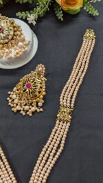 Vintage 4 Strand Katai Pearl Gold-Plated Sita with Earrings Jewellery